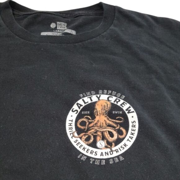Salty Crew Shirt Size Large Find Refuge In The Sea Octopus Graphic Print T-Shirt - Picture 4 of 9